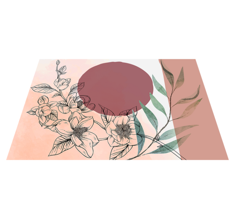 Modern placemat with floral minimalist design - TenStickers