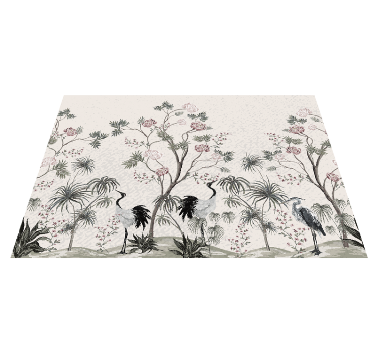 Children placemat cranes among blossoms - TenStickers