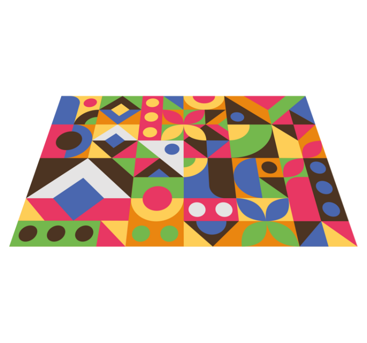 Modern placemat with vibrant geometric design - TenStickers