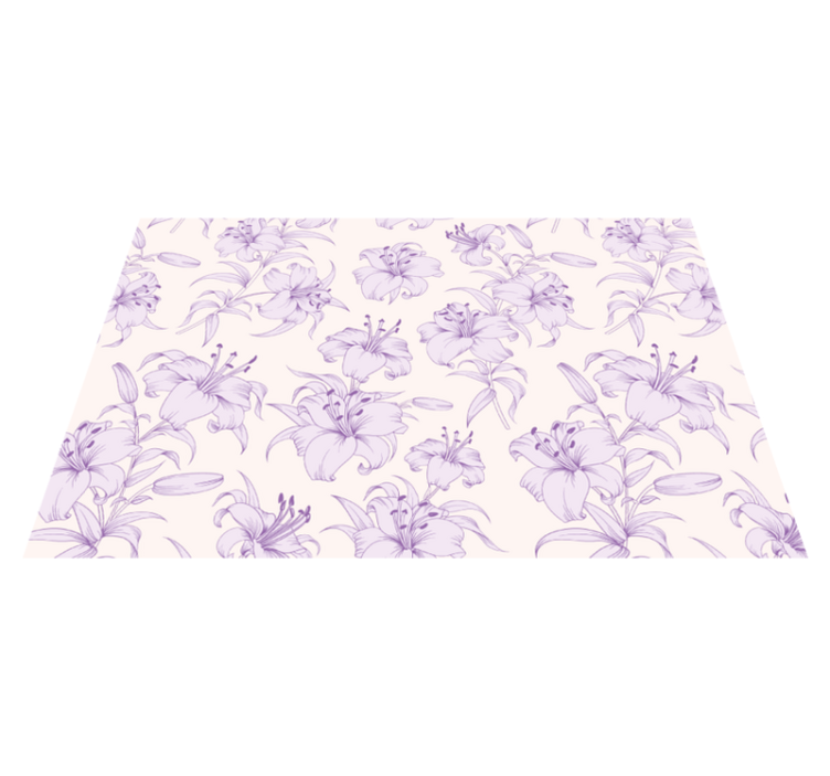 Lilies floral pattern placemat - TenStickers