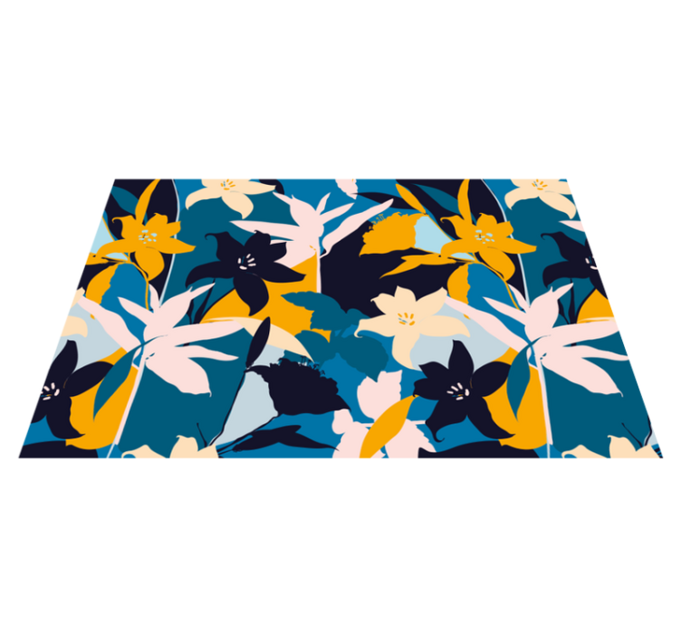 Original placemat floral teal design - TenStickers