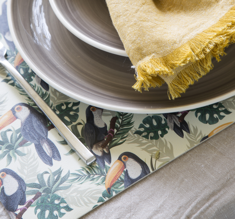 Original placemat tropical toucan design - TenStickers