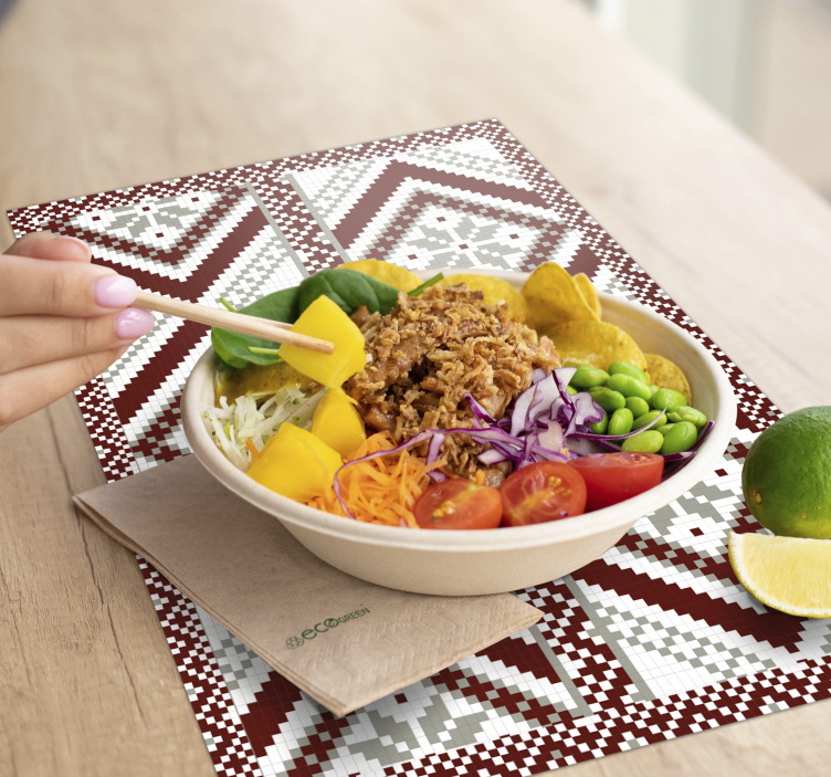 Geometric textured pattern placemat - TenStickers