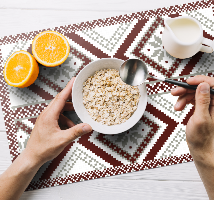 Geometric textured pattern placemat - TenStickers