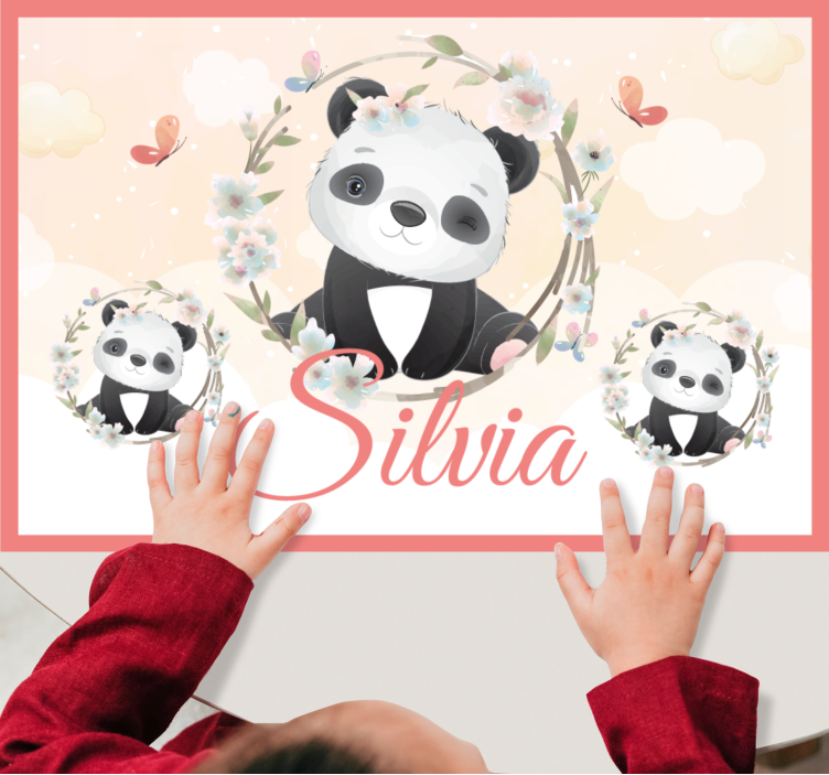 Children placemat charming panda design - TenStickers