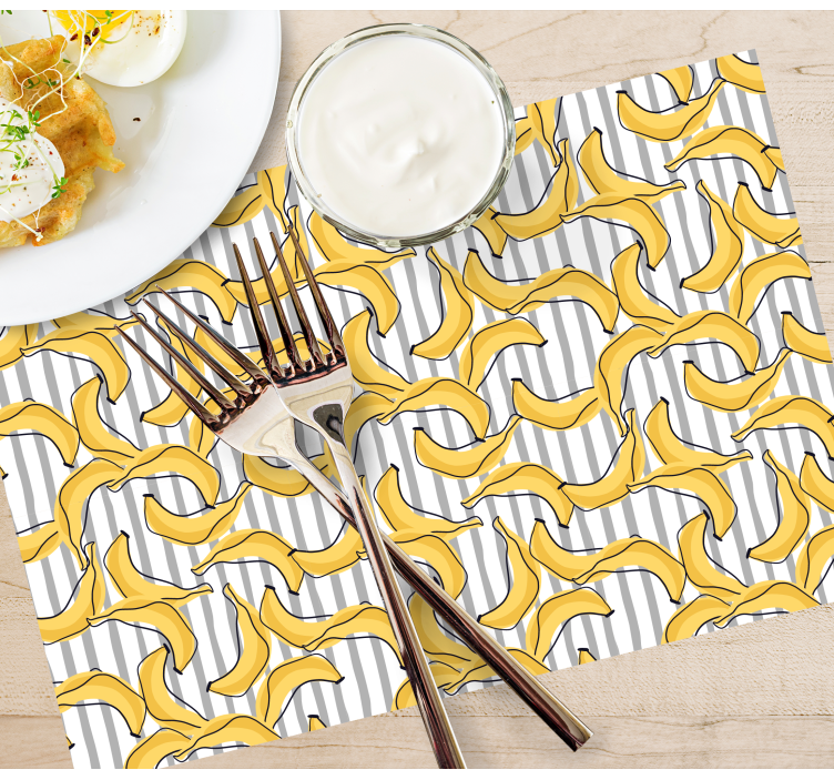 Banana pattern  doodle style original placemats - TenStickers