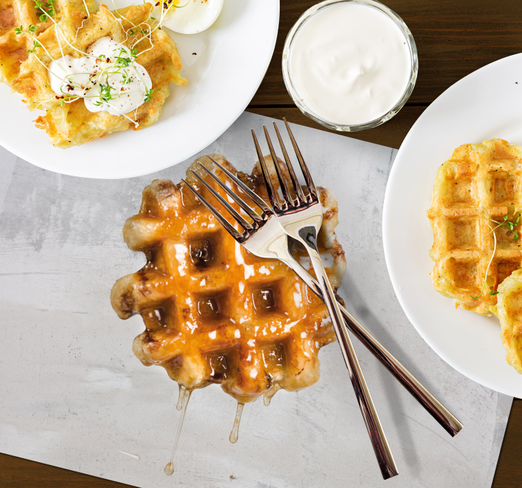 Belgian waffle modern placemats - TenStickers