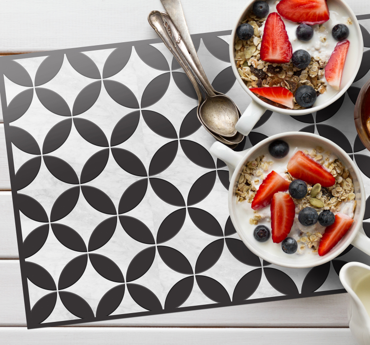 Black cement tile home placemats - TenStickers