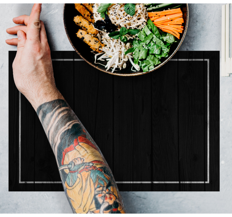 Black with white border elegant placemats - TenStickers