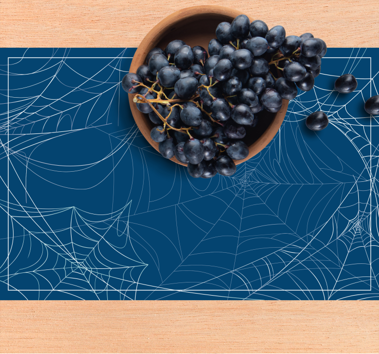 Blue halloween cobweb Halloween placemats - TenStickers