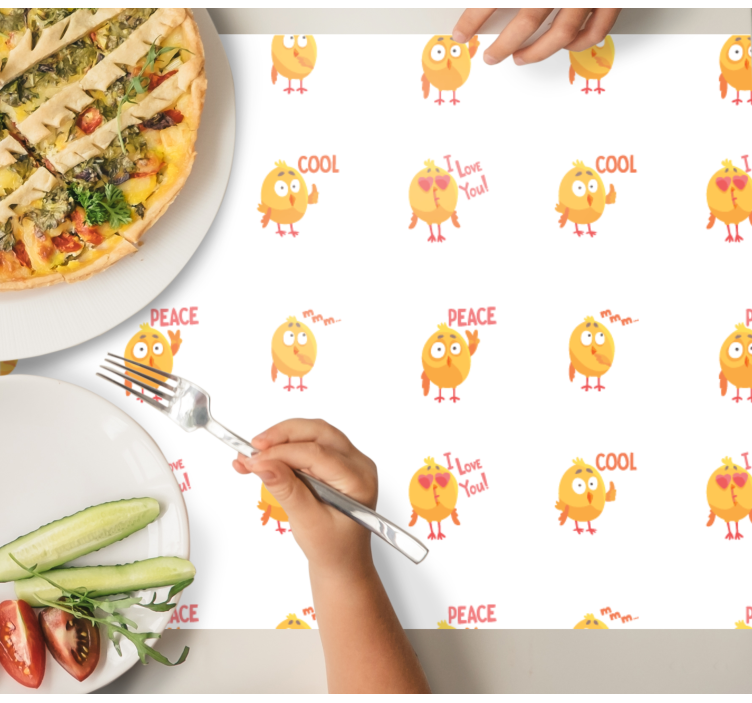 Cartoon comic chicken Vinyl placemats - TenStickers