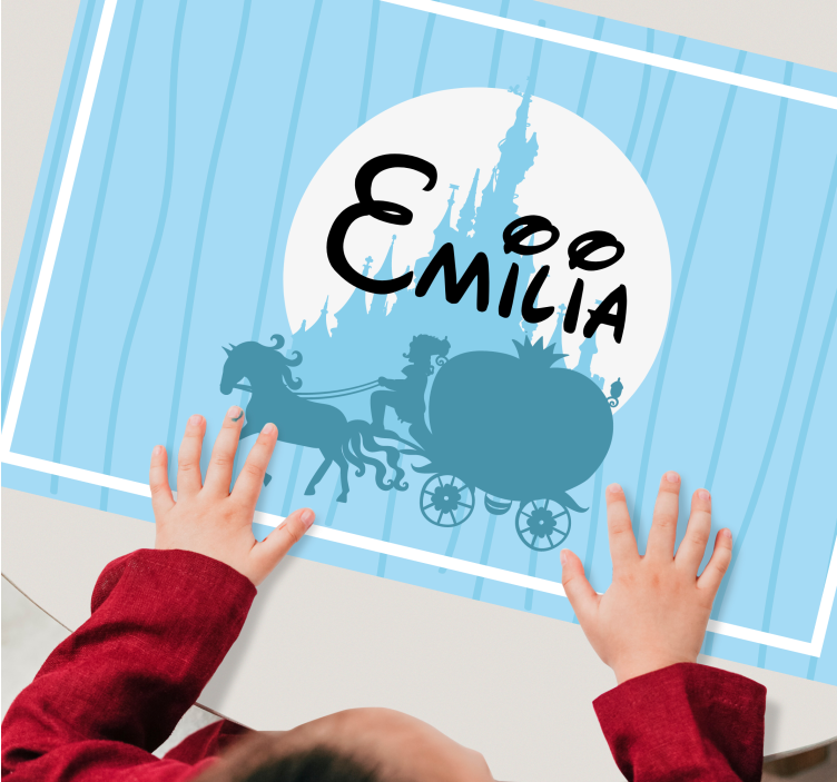 Castle with  carriage and a horse placemats - TenStickers