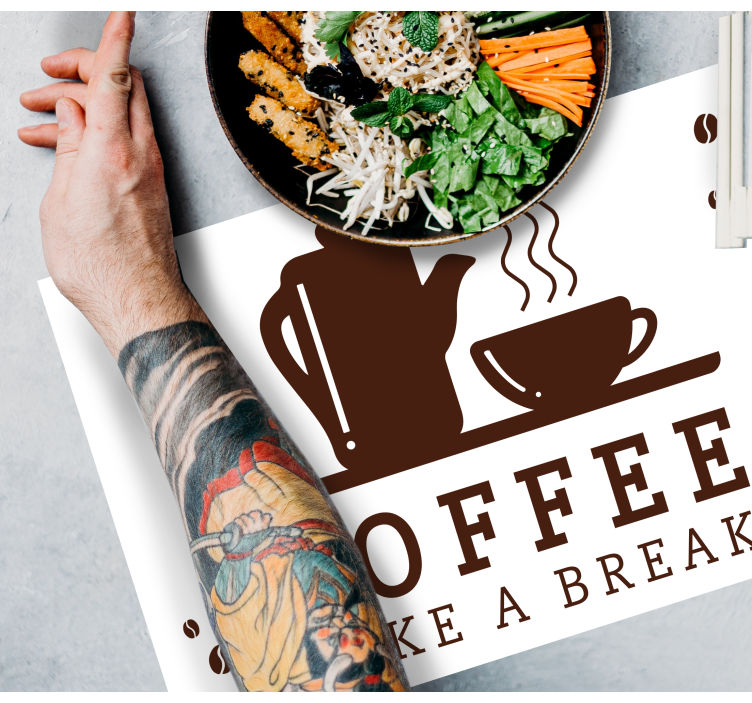 Coffee concept on white restaurant placemats - TenStickers