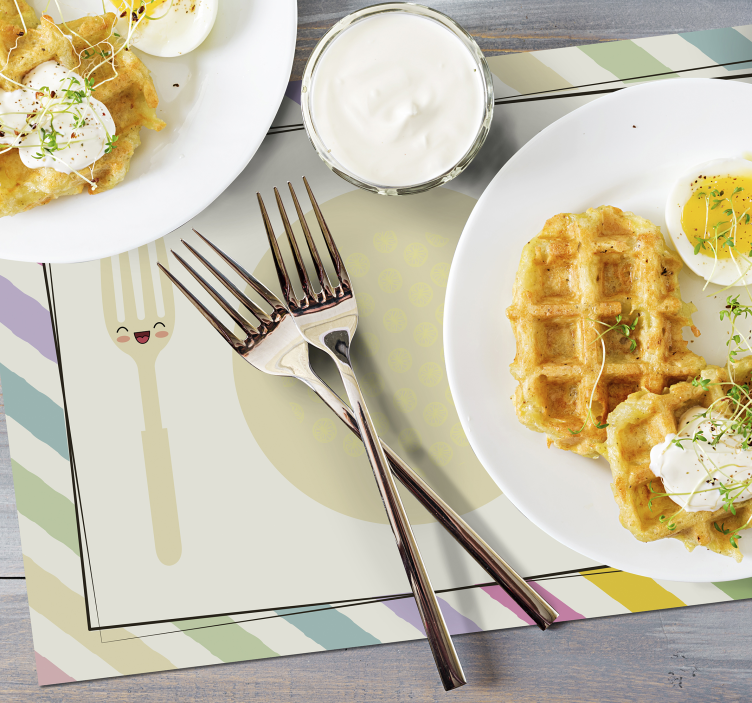 Colorful plate and cutlery children placemats - TenStickers