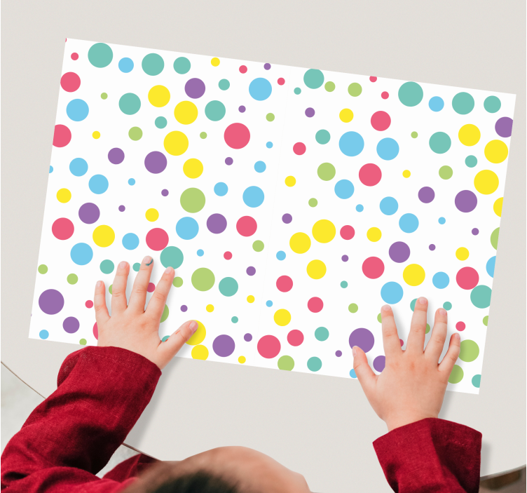 Colourful polka dot pattern original placemats - TenStickers