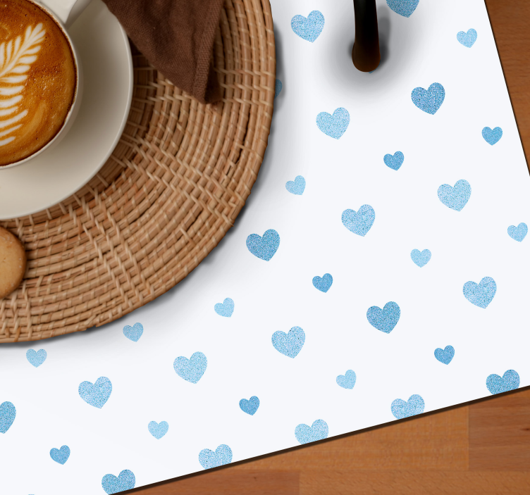 Cute small blue hearts original placemats - TenStickers
