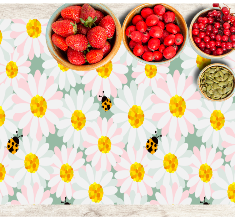 Daisies and ladybugs elegant placemats - TenStickers