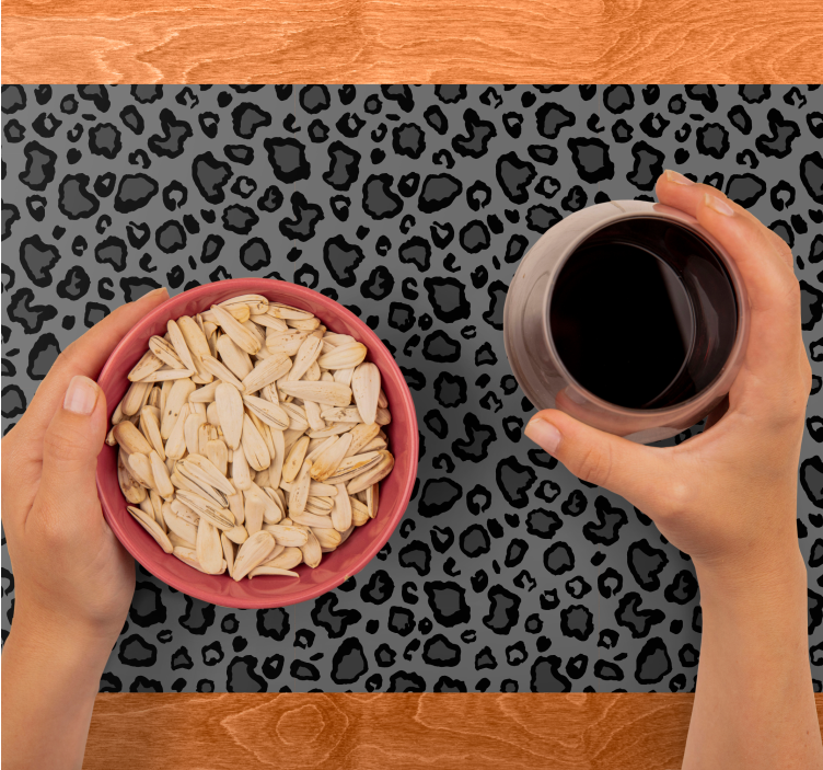 Dark gray and black leopard pattern placemats - TenStickers