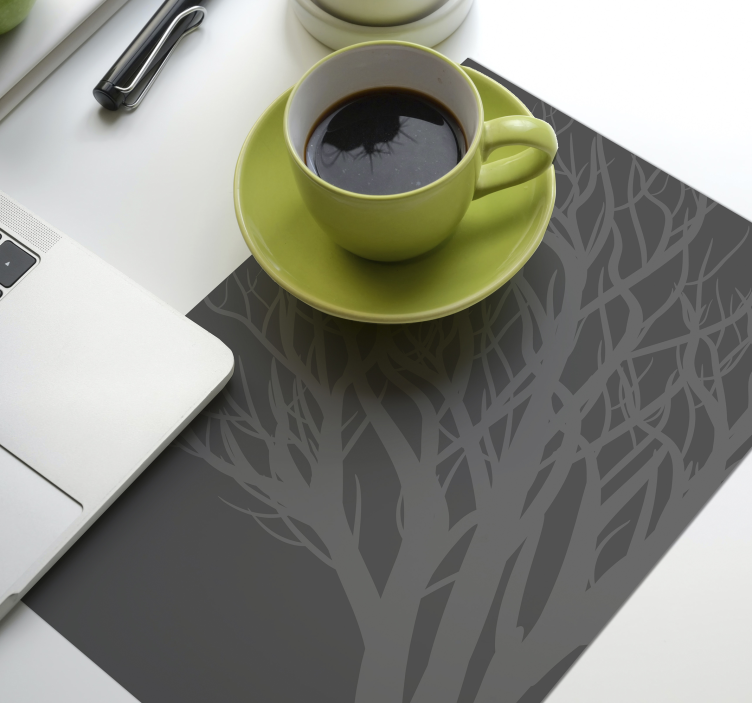 Elegant gray leaf elegant placemats - TenStickers