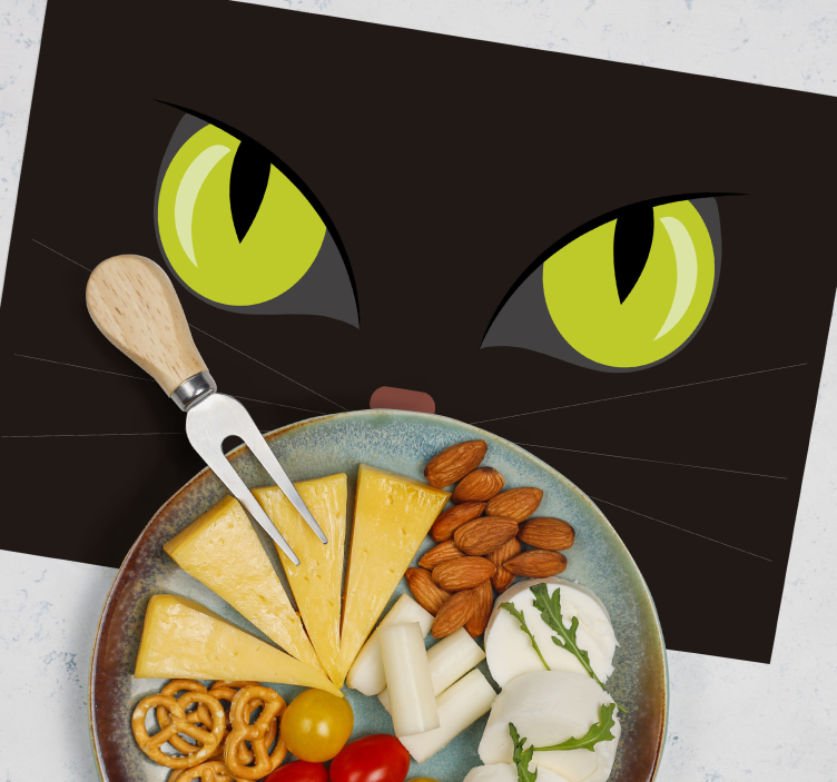 frightful black halloween cat placemats - TenStickers
