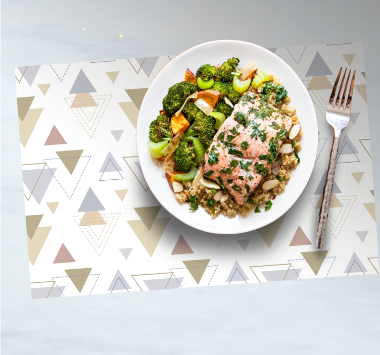 Geometric blue and yellow nordic style placemat - TenStickers