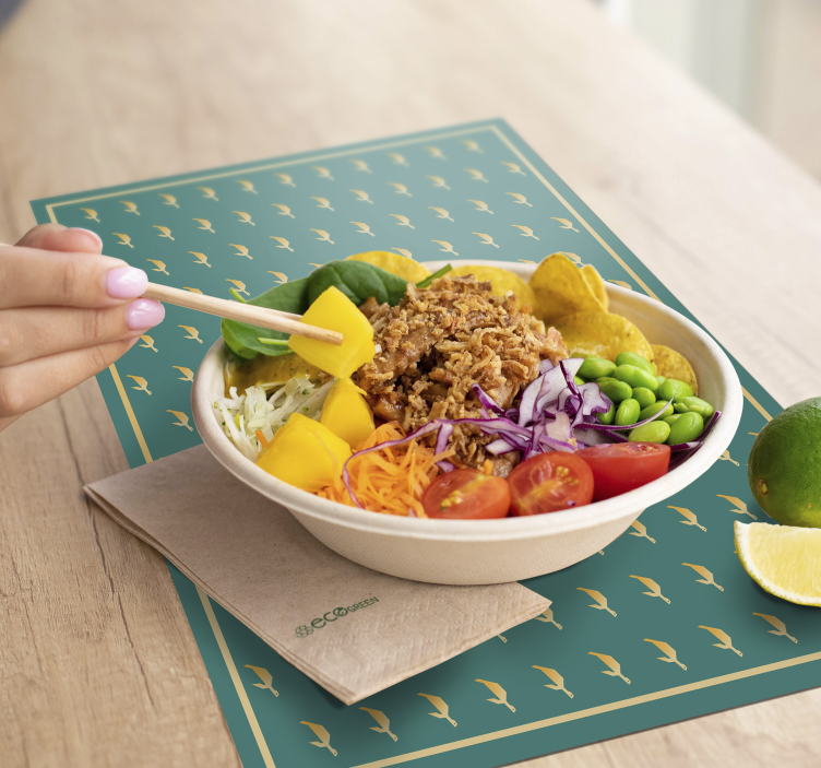 Geometric turtles green placemats - TenStickers