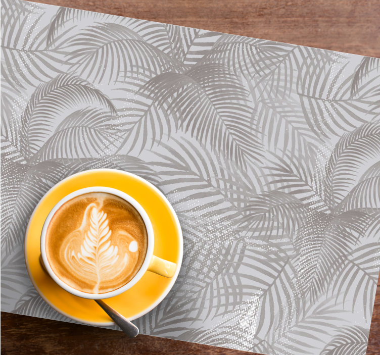 Gray 80's elegant botanical original placemats - TenStickers