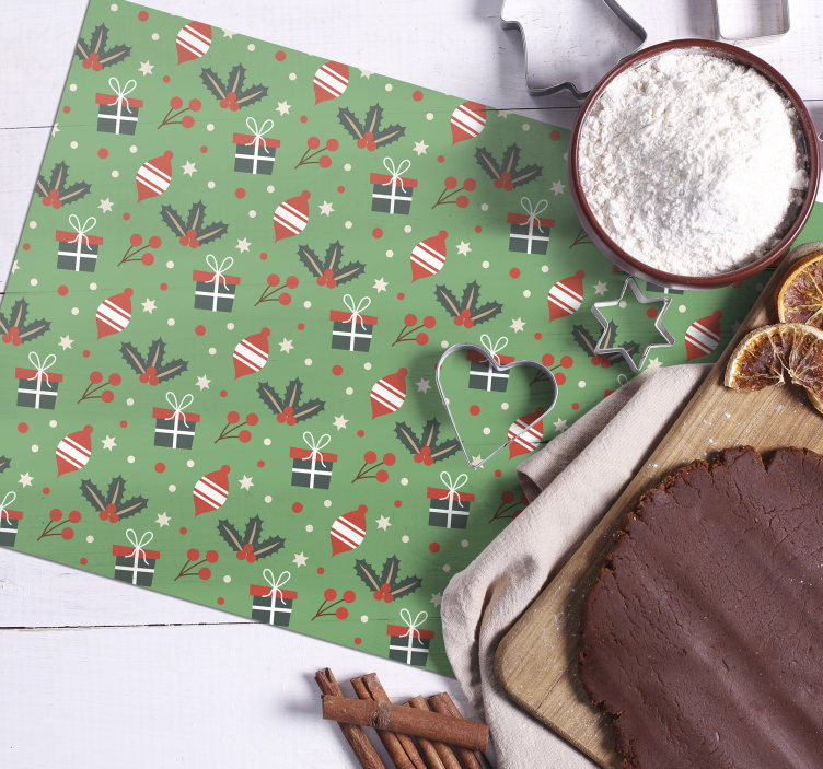 Green candy pattern  Christmas placemats - TenStickers
