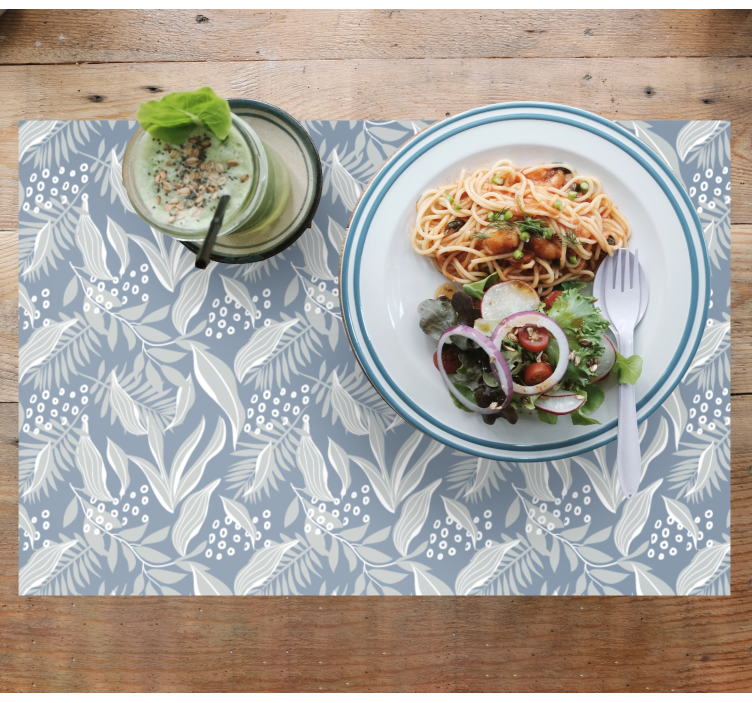 Grey floral print  elegant placemats - TenStickers