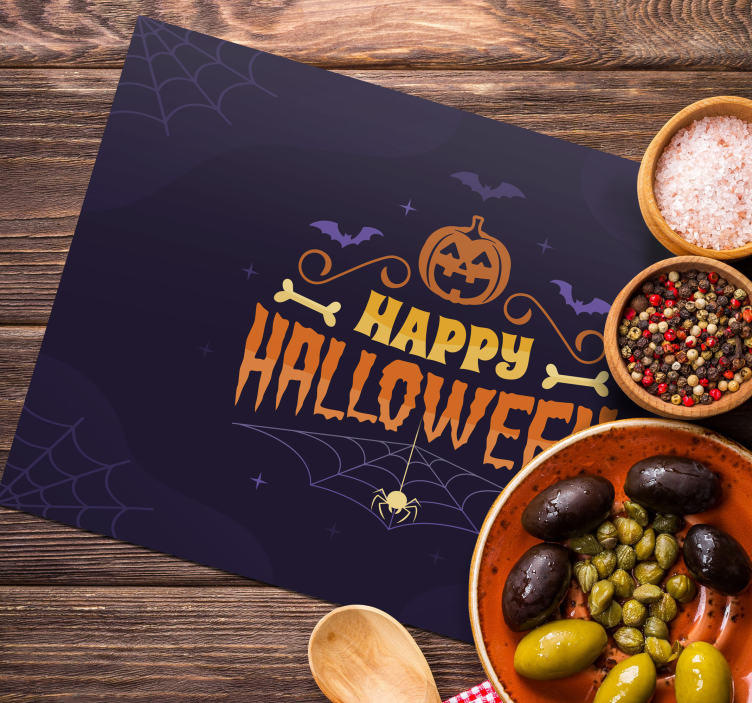 Happy Halloween text placemat - TenStickers