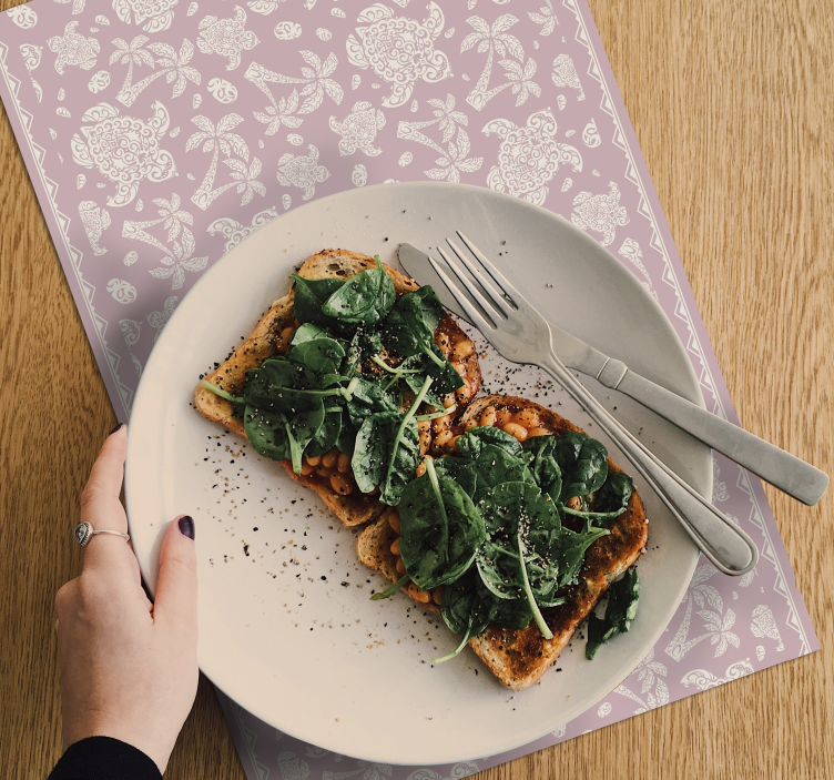 Hawaiian turtle and palm tree turtle placemats - TenStickers