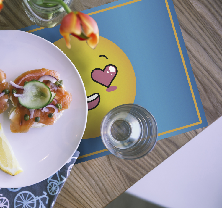 Heart eyes emoji children placemats - TenStickers