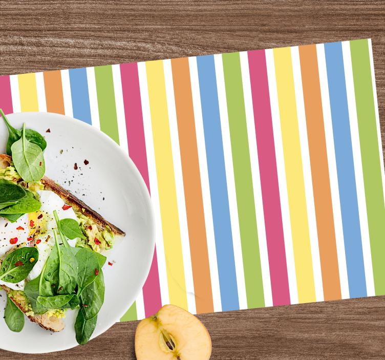 Horizontal multicolor striped modern placemats - TenStickers