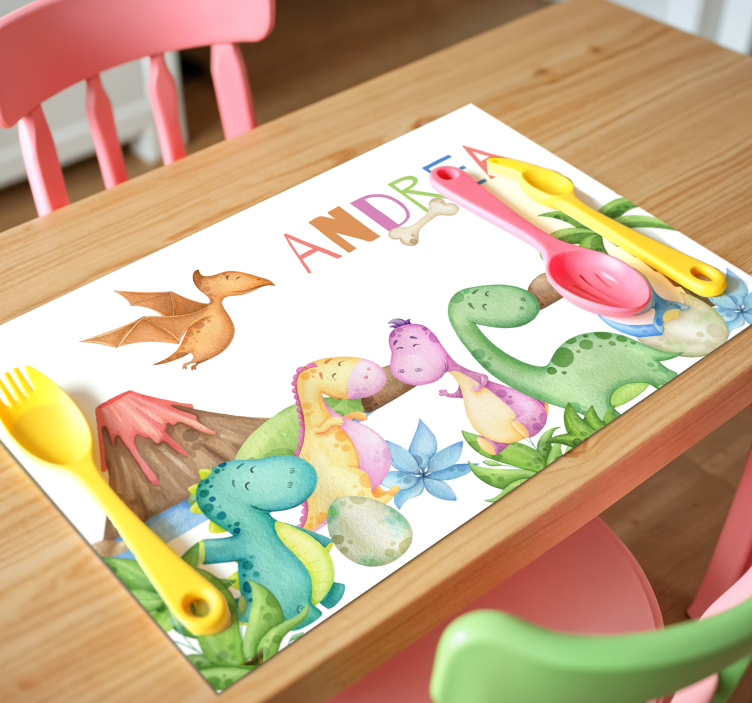 Jurassic scene personalizable placemat - TenStickers