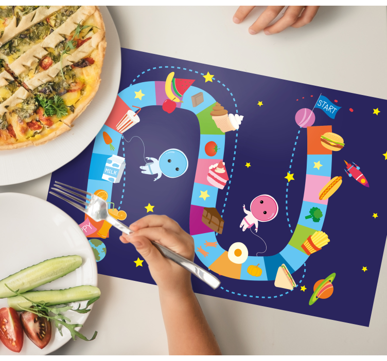 Kids space food game children placemats - TenStickers