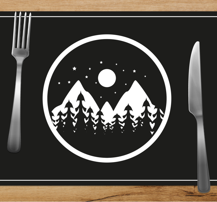 Mountains with pine trees original placemats - TenStickers