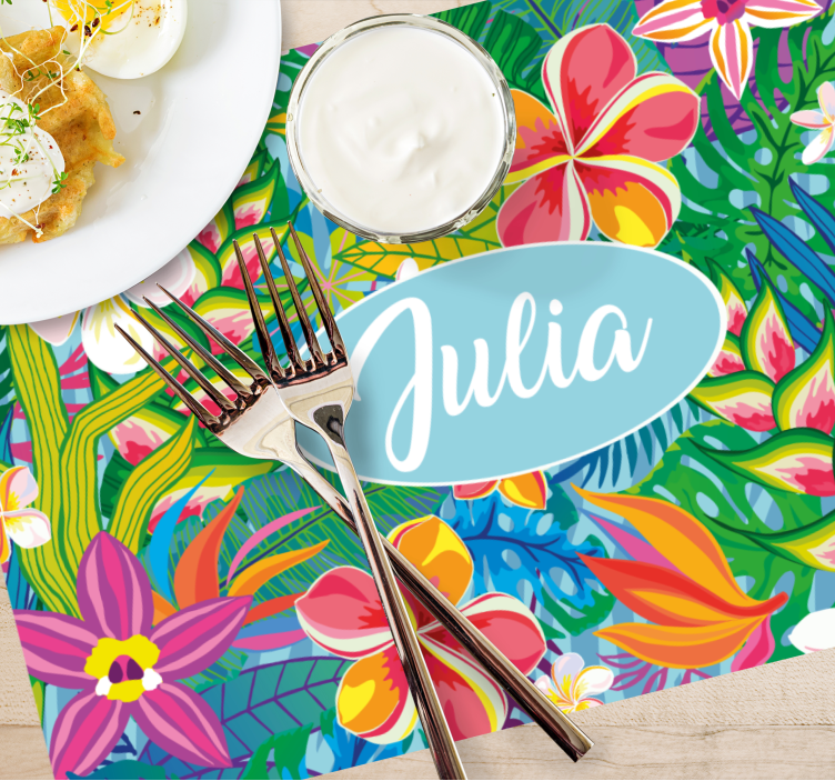 Multicolor flower mix Personalised placemats - TenStickers