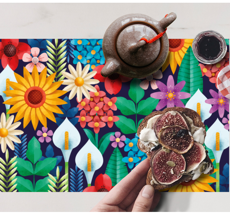 Multiple colorful flowers original placemats - TenStickers