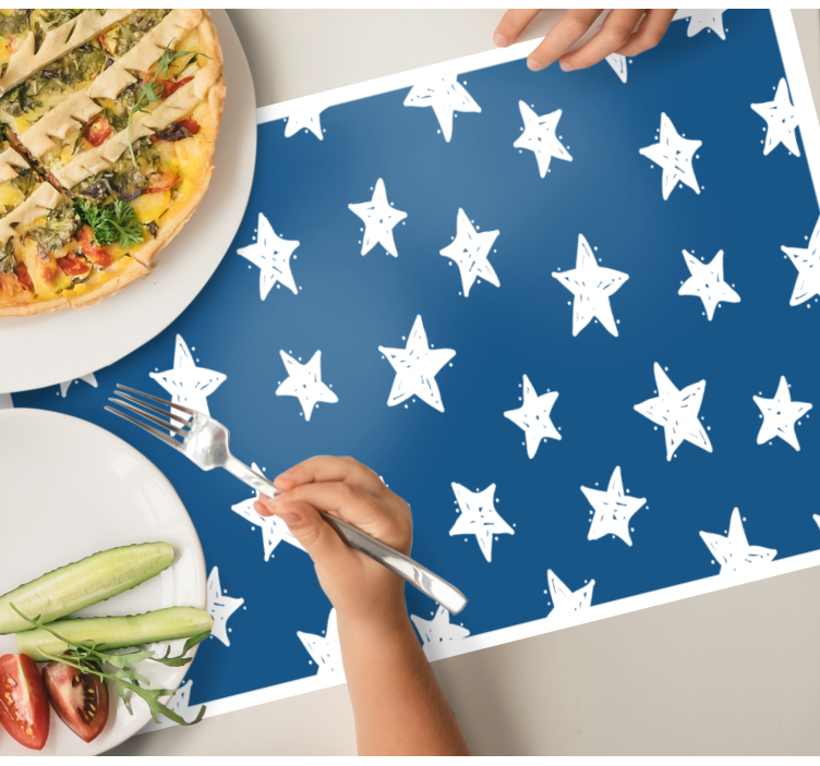 Navy and white stars elegant placemats - TenStickers