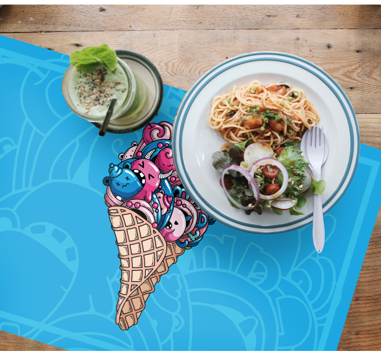 Nice Ice cream graffiti  modern placemats - TenStickers