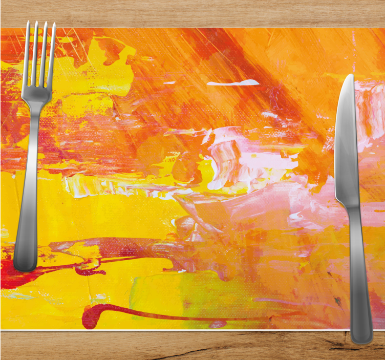 Orange abstract design restaurant placemats - TenStickers