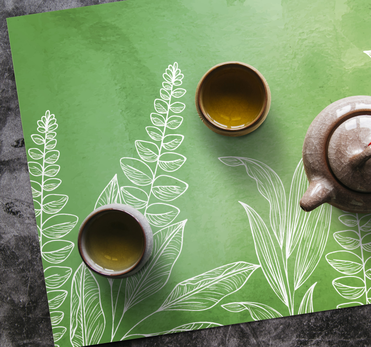 Original green colour with leafes placemats - TenStickers