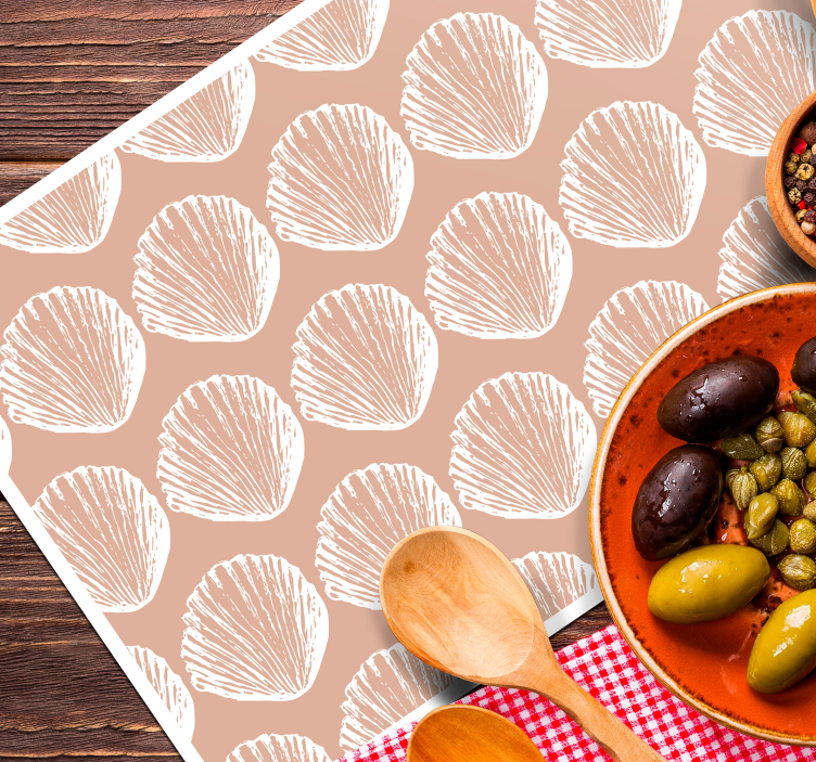 Retro Seashell Pattern beige  seashell placemats - TenStickers
