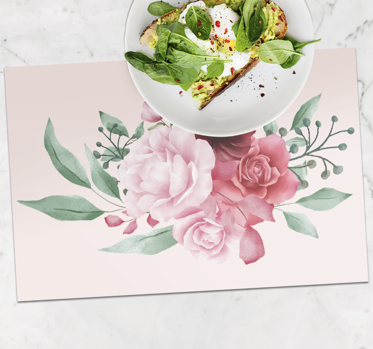 Roses flower modern placemats - TenStickers