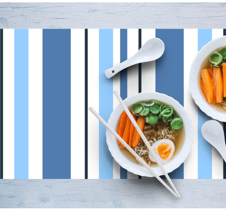 Shades of blue stripes textured placemats - TenStickers