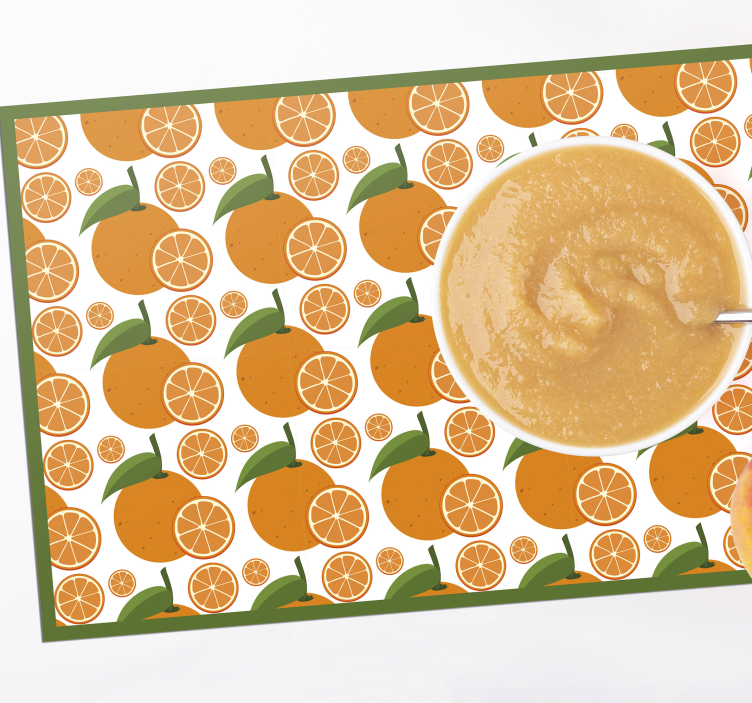 Sliced and full oranges white original placemat - TenStickers
