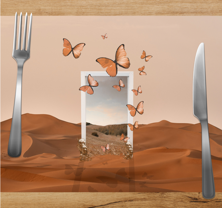 Surreal desert landscape original placemats - TenStickers