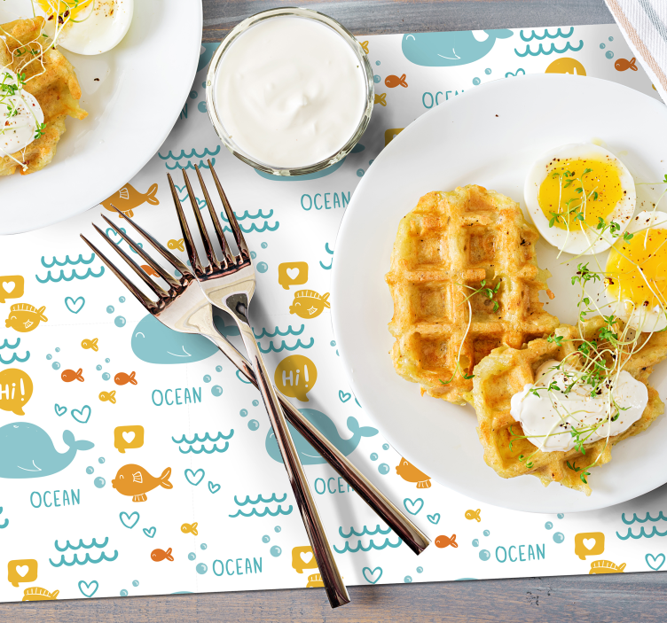 Ocean creatures children placemat - TenStickers