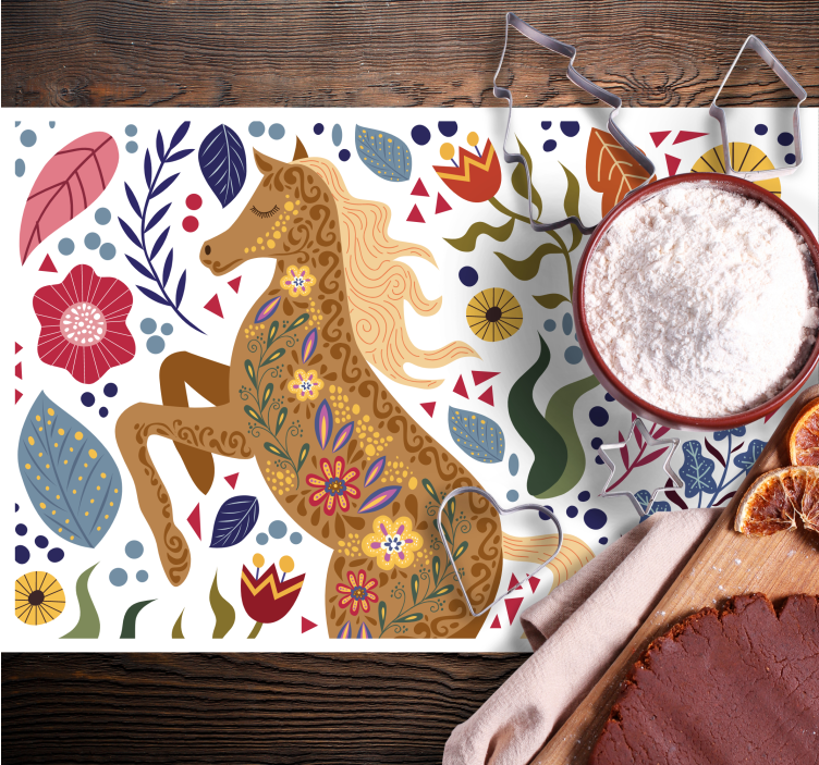 Wild horse folklore illustration placemats - TenStickers