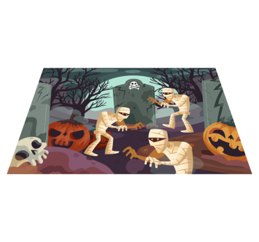 Scary Mummies Halloween table mats - TenStickers